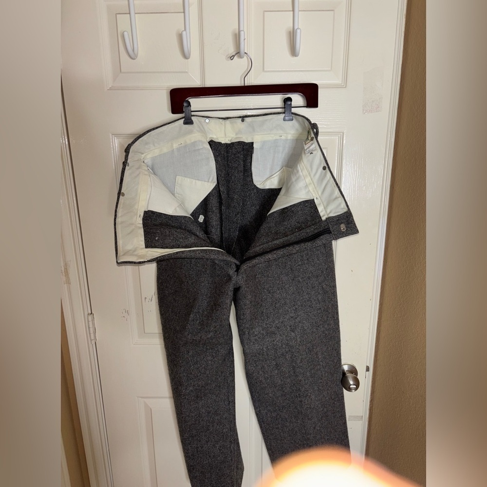 Vintage LL Bean Thick Wool Hunting Trousers Pants Mens 40x28 Gray USA​​​ - Picture 5 of 7